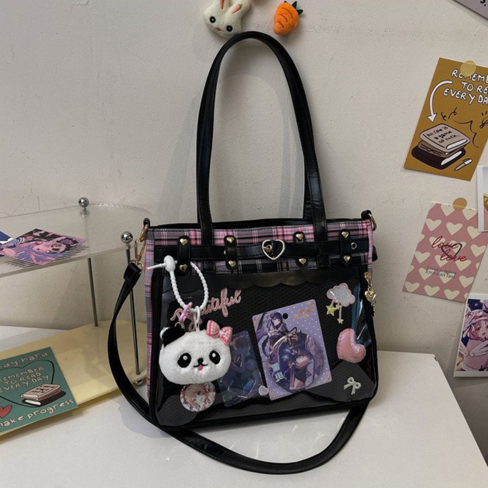 Y2K 만화 애니메이션 이타백 격자무늬 대용량 JK 크 - Anime Merchandise Women 리뷰 및 가격